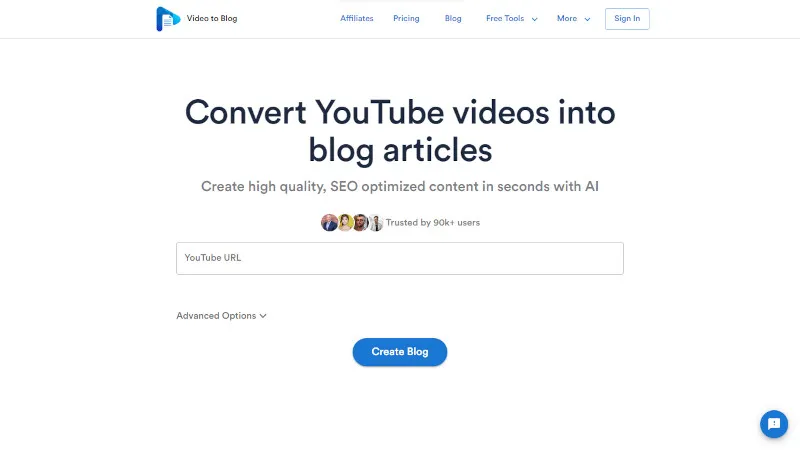 VideoToBlog.ai-Converts YouTube Videos Into Blog Posts