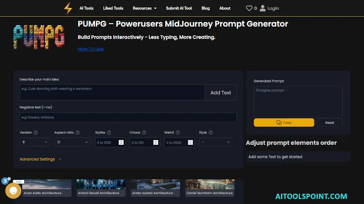 PUMPG - Midjourney Prompt Generator